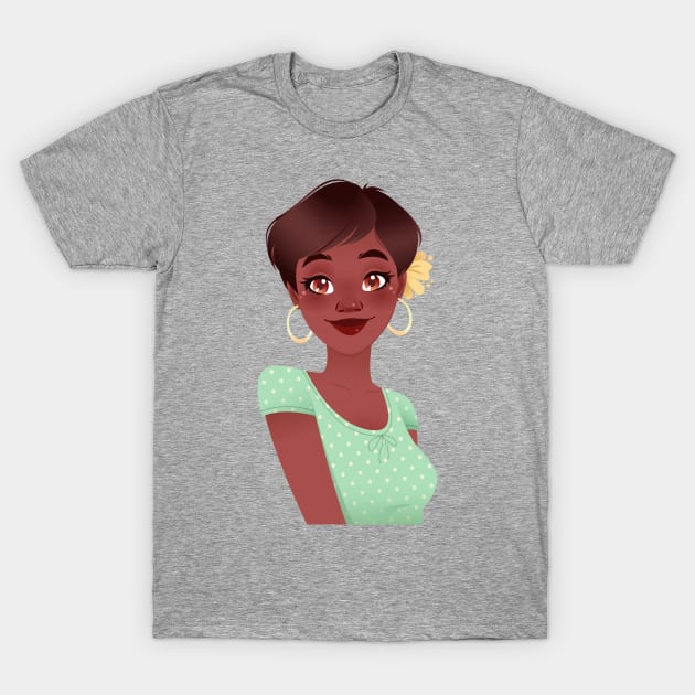 Cute black woman T-Shirt by Elysart